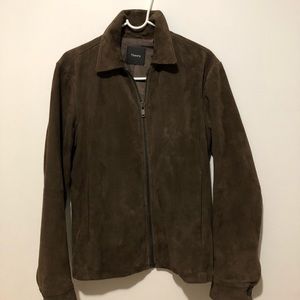 Theory suede front zip jacket